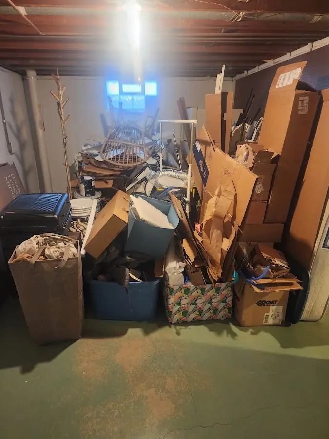 Roll-off dumpster container at job site for Roll Off Dumpster Rental in Vevay